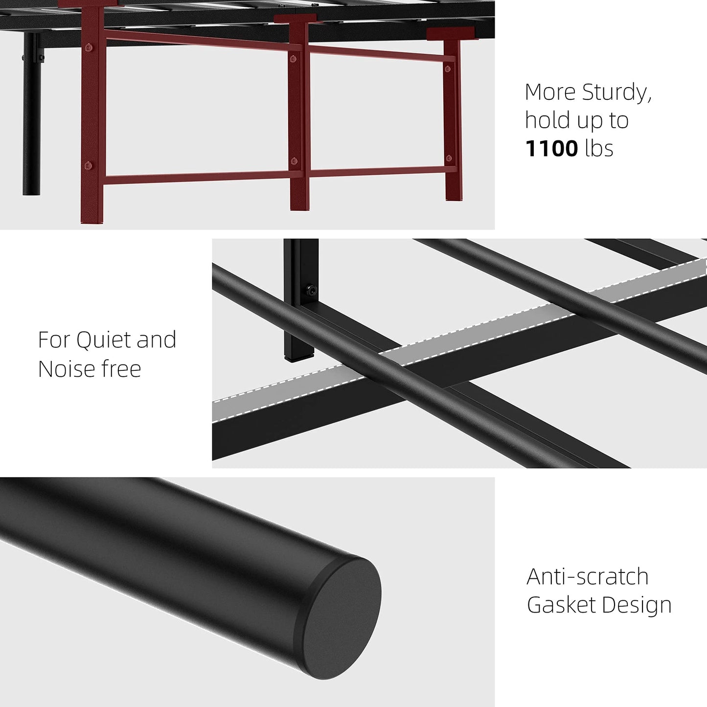 IDEALHOUSE Queen Size Metal Bed Frame with Victorian Headboard