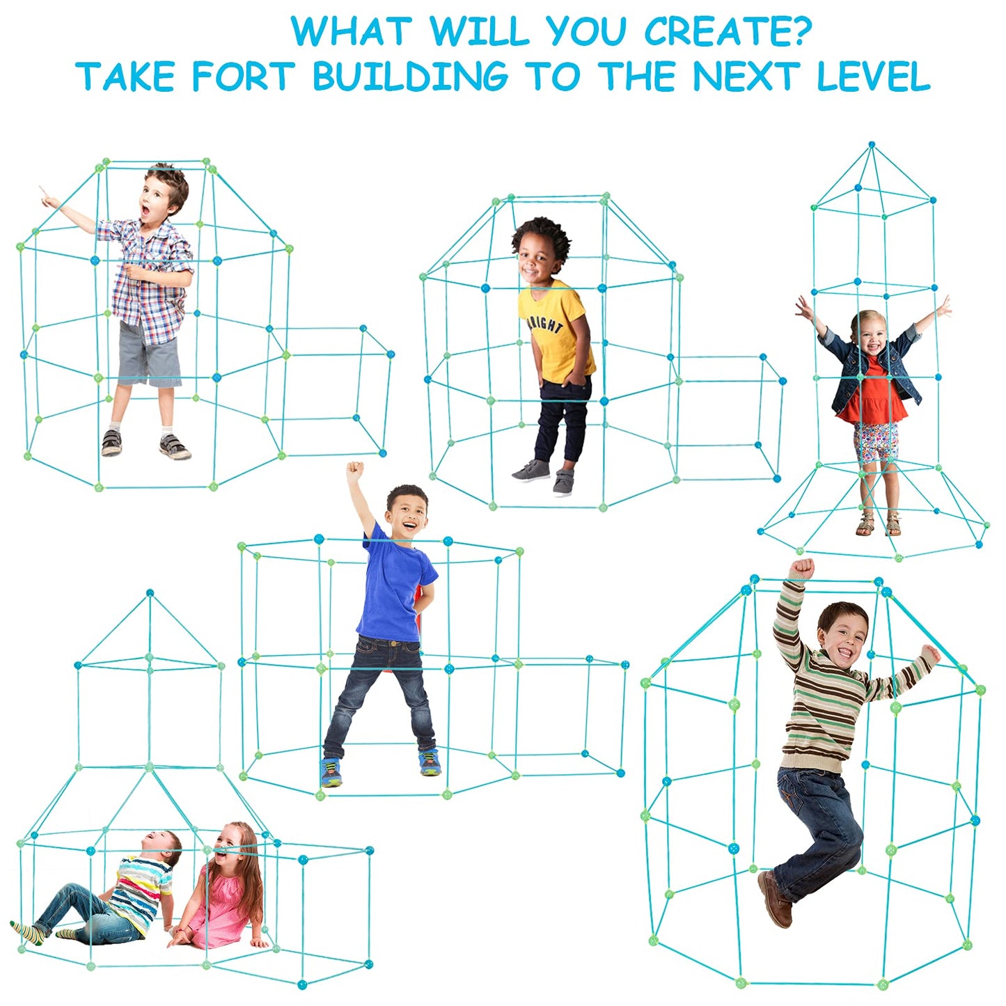 THINKMAX 133pcs Fort Building Kit for Kids STEM Fort Toys