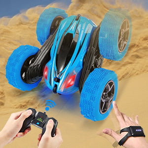 THINKMAX RC Stunt Car Watch Gesture Sensor Car 4WD 360¡ã Rotating Car Blue
