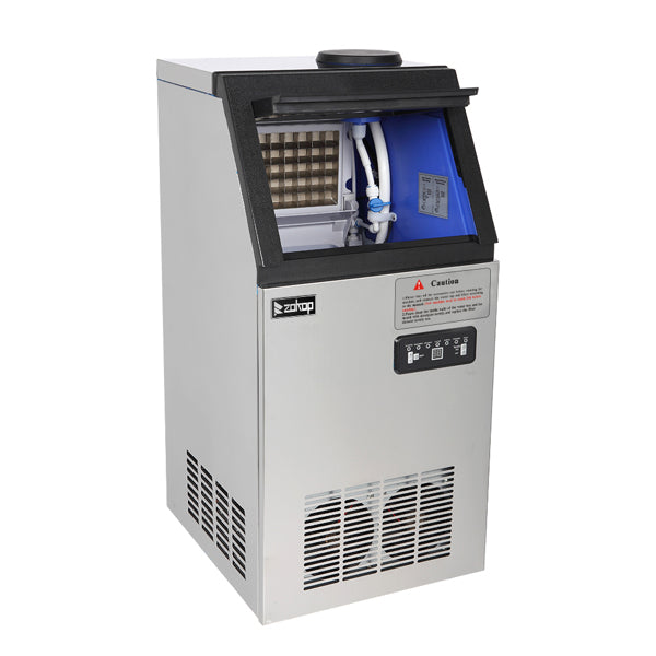 ZOKOP Ice Maker BY-90PF Cube Machine Stainless Steel Freestanding