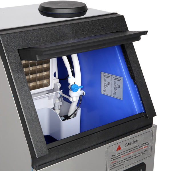 ZOKOP Ice Maker BY-90PF Cube Machine Stainless Steel Freestanding