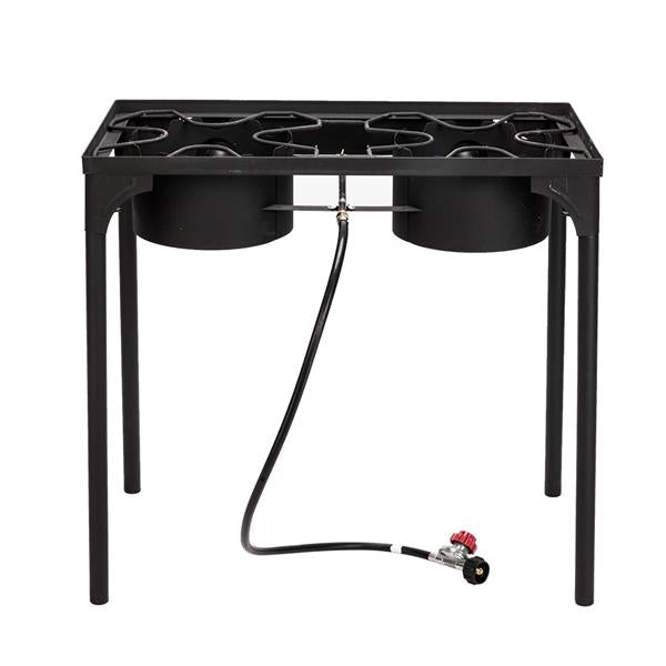 ZOKOP EX72 Double Burner Outdoor Camp Stove Gas Cooker Portable Cast Iron Patio Cooking Burner