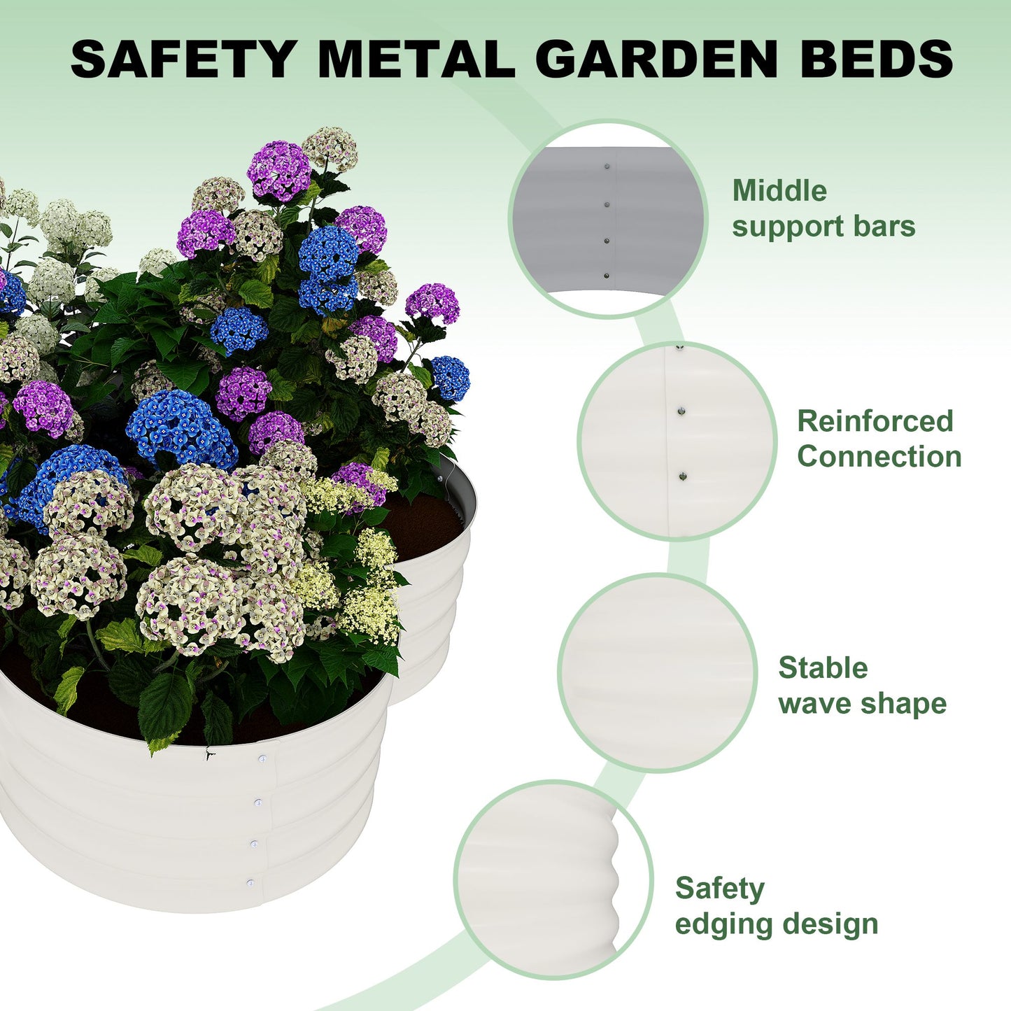 WildBreak Outdoor Raised Garden Bed Kits, Petal Shape, Metal Planter Box 47.6 x 47.6 x 11.8"