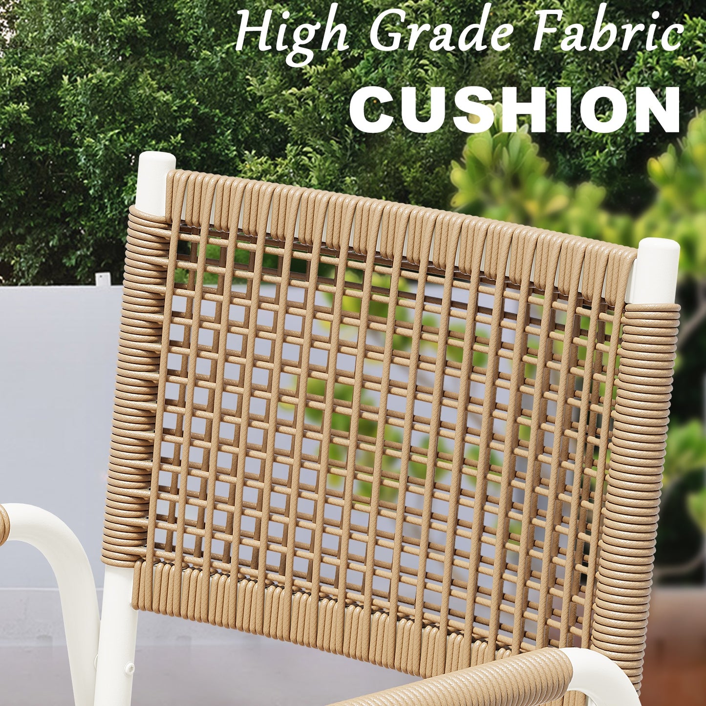 Riedhoff Outdoor Patio Dining Chair Set, with 1.18" Cushions and Armrest