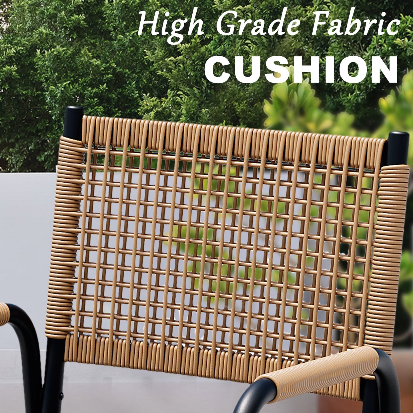 Riedhoff Outdoor Patio Dining Chair Set, with 1.18" Cushions and Armrest