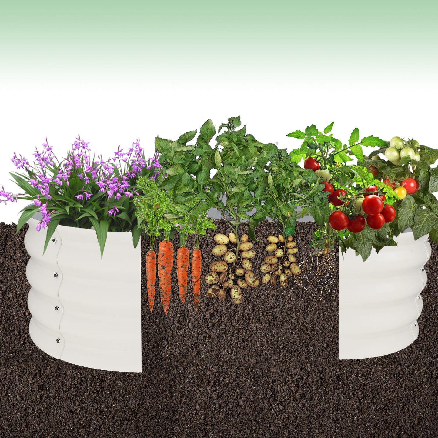 WildBreak Outdoor Raised Garden Bed Kits, Petal Shape, Metal Planter Box 47.6 x 47.6 x 11.8"