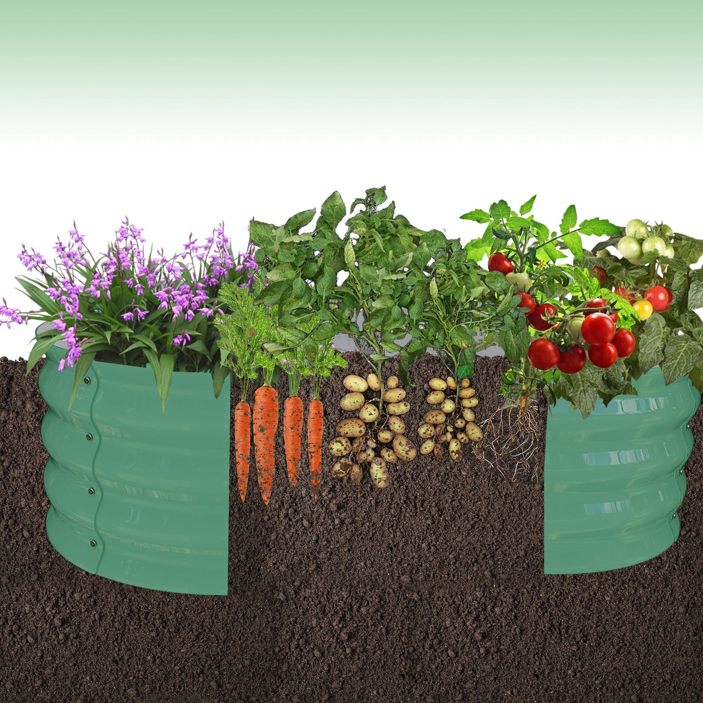 WildBreak Outdoor Raised Garden Bed Kits, Petal Shape, Metal Planter Box 47.6 x 47.6 x 11.8"