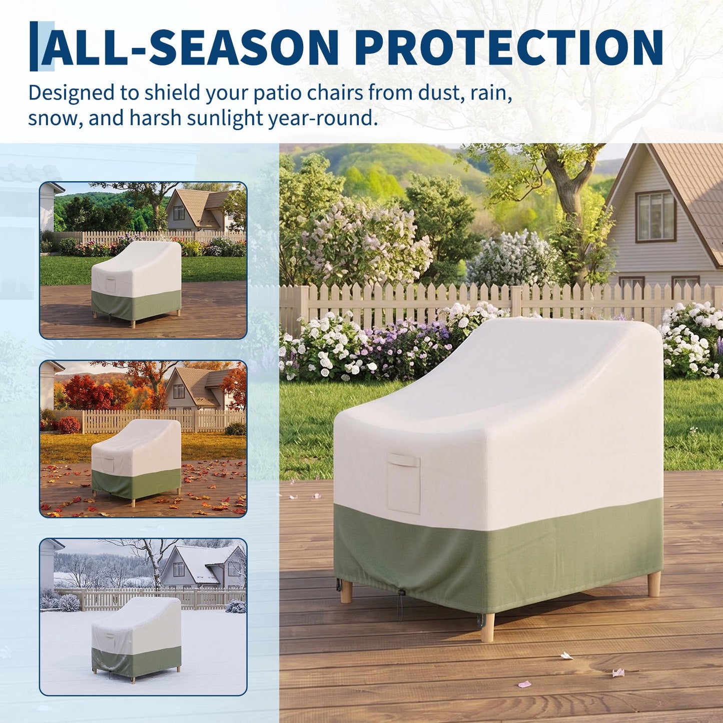 Garvee Patio Chair Cover, Furniture Shield, 32"  x 35"  x 36", Beige
