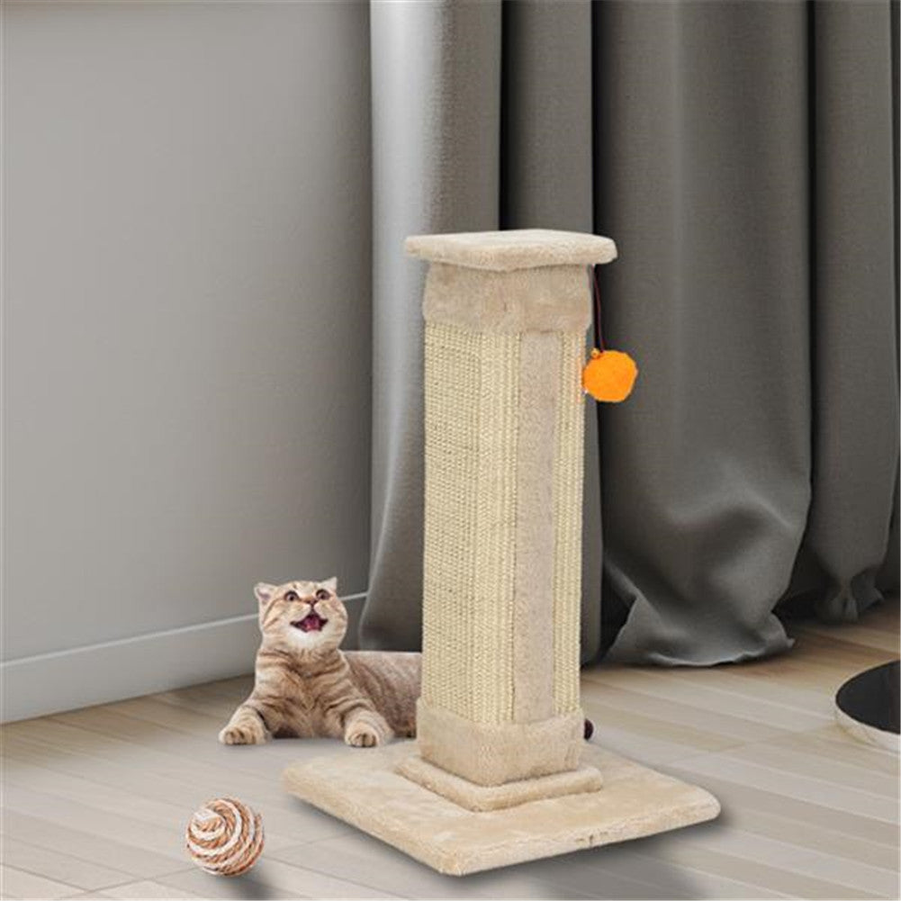 BEESCLOVER 21 inch  Cat Pet Climbing Frame with Ball Climbing Mount Beige