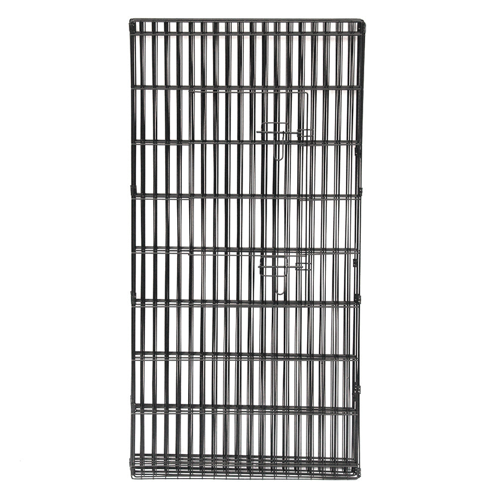 BEESCLOVER 48 inch  Basics Play Area Foldable Metal Pet Wire Fence 8 Pieces with Open Doors Black