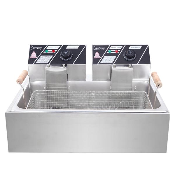 ZOKOP Electric Fryer EH830 12L Single-Cylinder 5000W Stainless Steel Large Oil Consumption