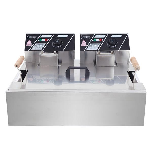 ZOKOP Electric Fryer EH830 12L Single-Cylinder 5000W Stainless Steel Large Oil Consumption