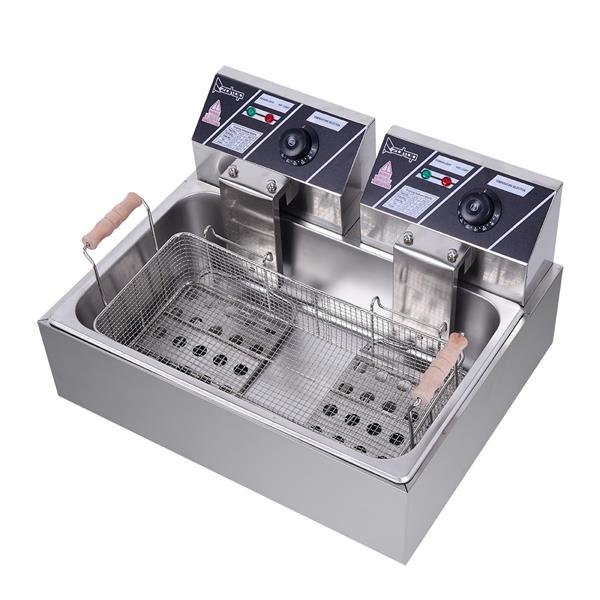 ZOKOP Electric Fryer EH830 12L Single-Cylinder 5000W Stainless Steel Large Oil Consumption