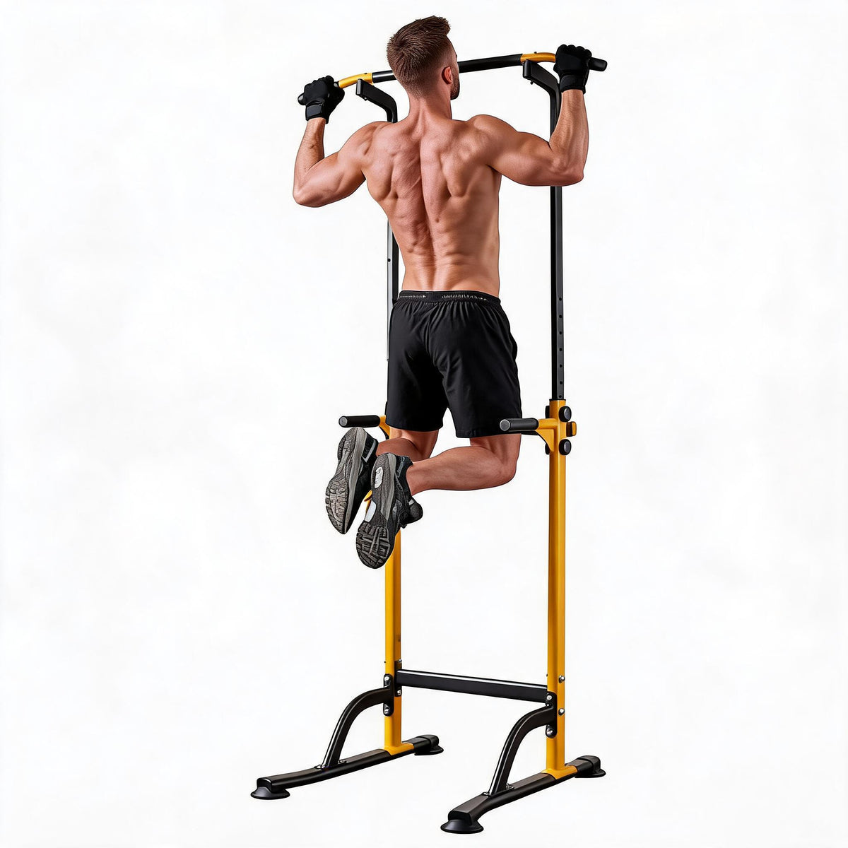 Riedhoff Power Tower Workout Station, Adjustable Pull Up Bar with Dip Bars, 10 Height Levels