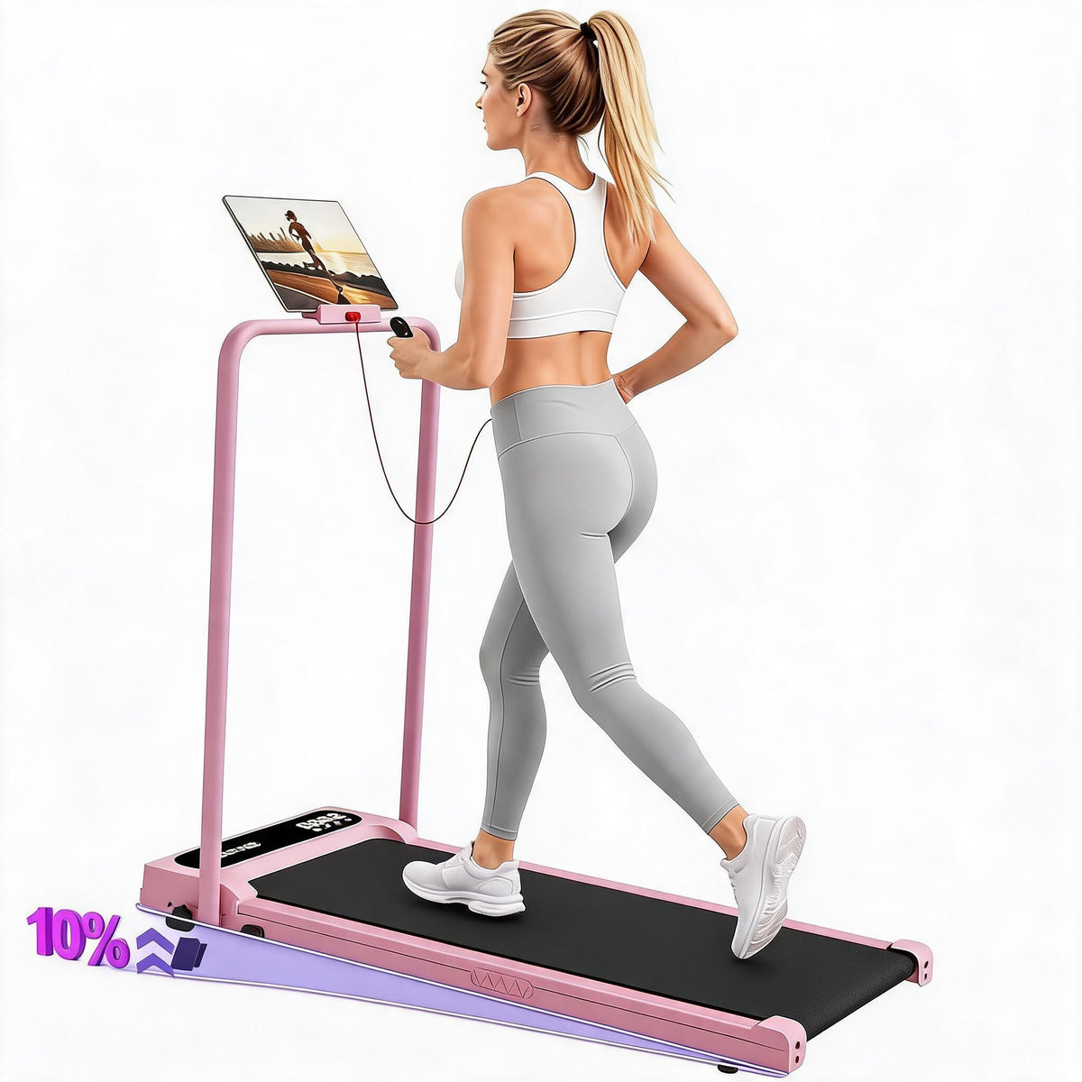 Riedhoff Folding Walking Pad Treadmill for Home, 3.0 HP Under Desk Treadmill with Smart APP