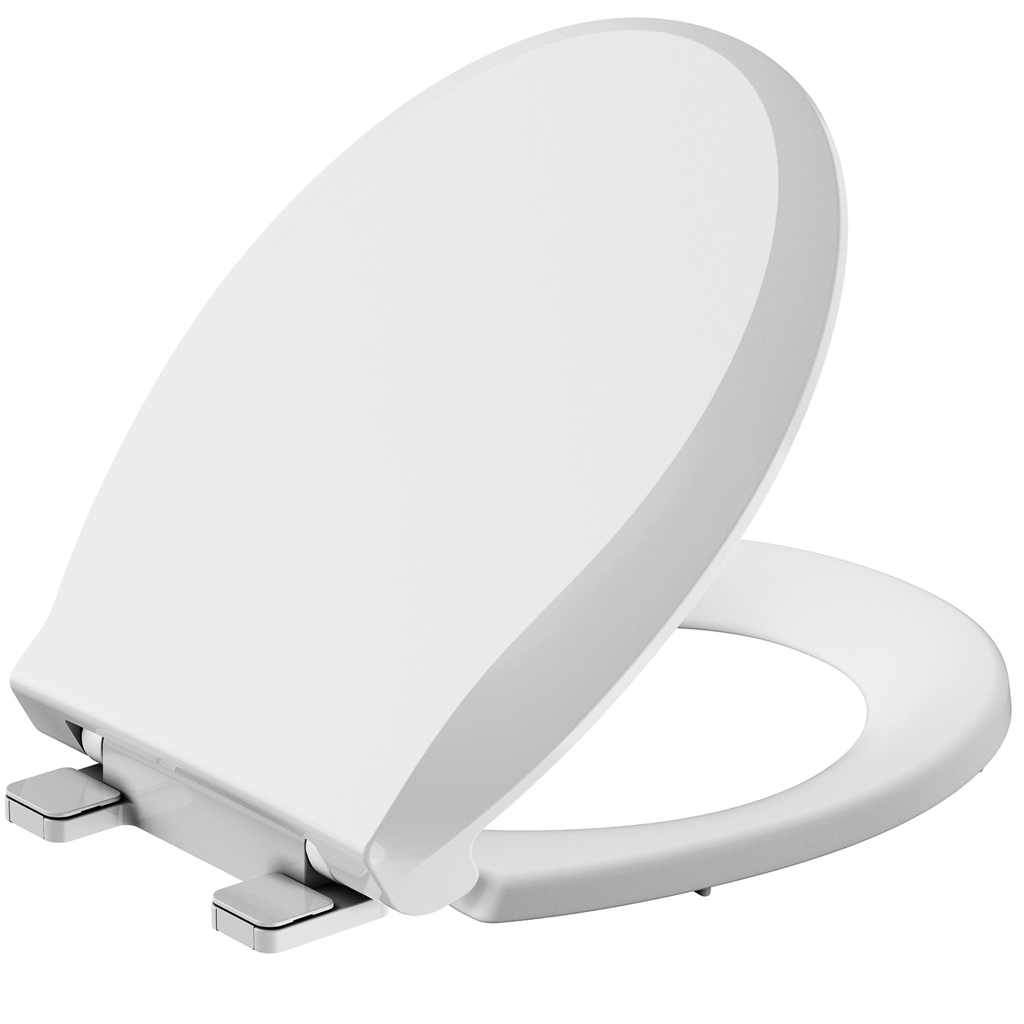 Garvee 17" Round Toilet Seat, Slow Soft Close, Easy to Install and Clean, Never Loosens, White