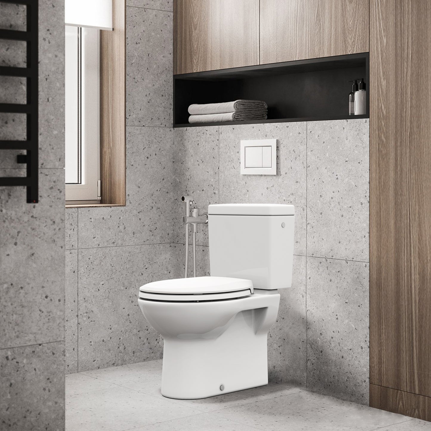 Garvee 17" Round Toilet Seat, Slow Soft Close, Easy to Install and Clean, Never Loosens, White