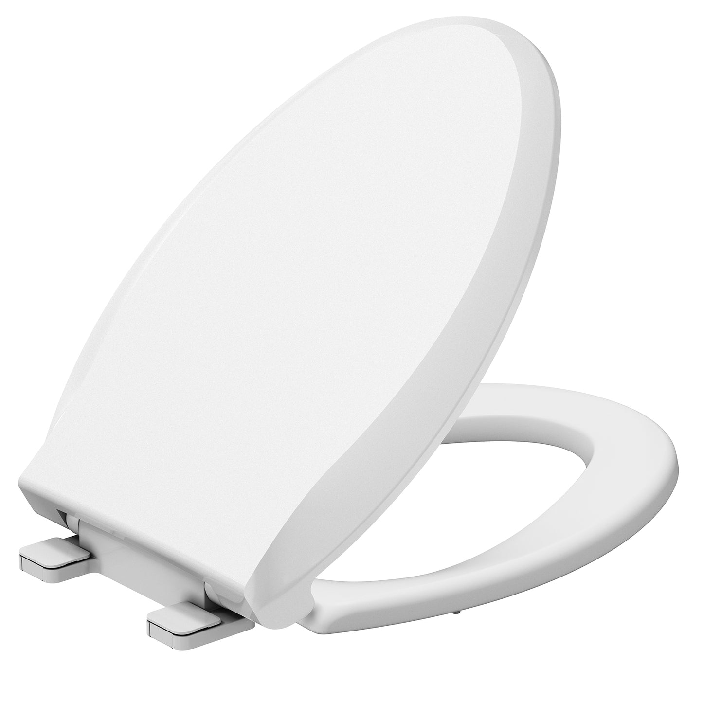 Garvee 19" Elongated Toilet Seat, Slow Soft Close, Easy to Install and Clean, Never Loosens, White