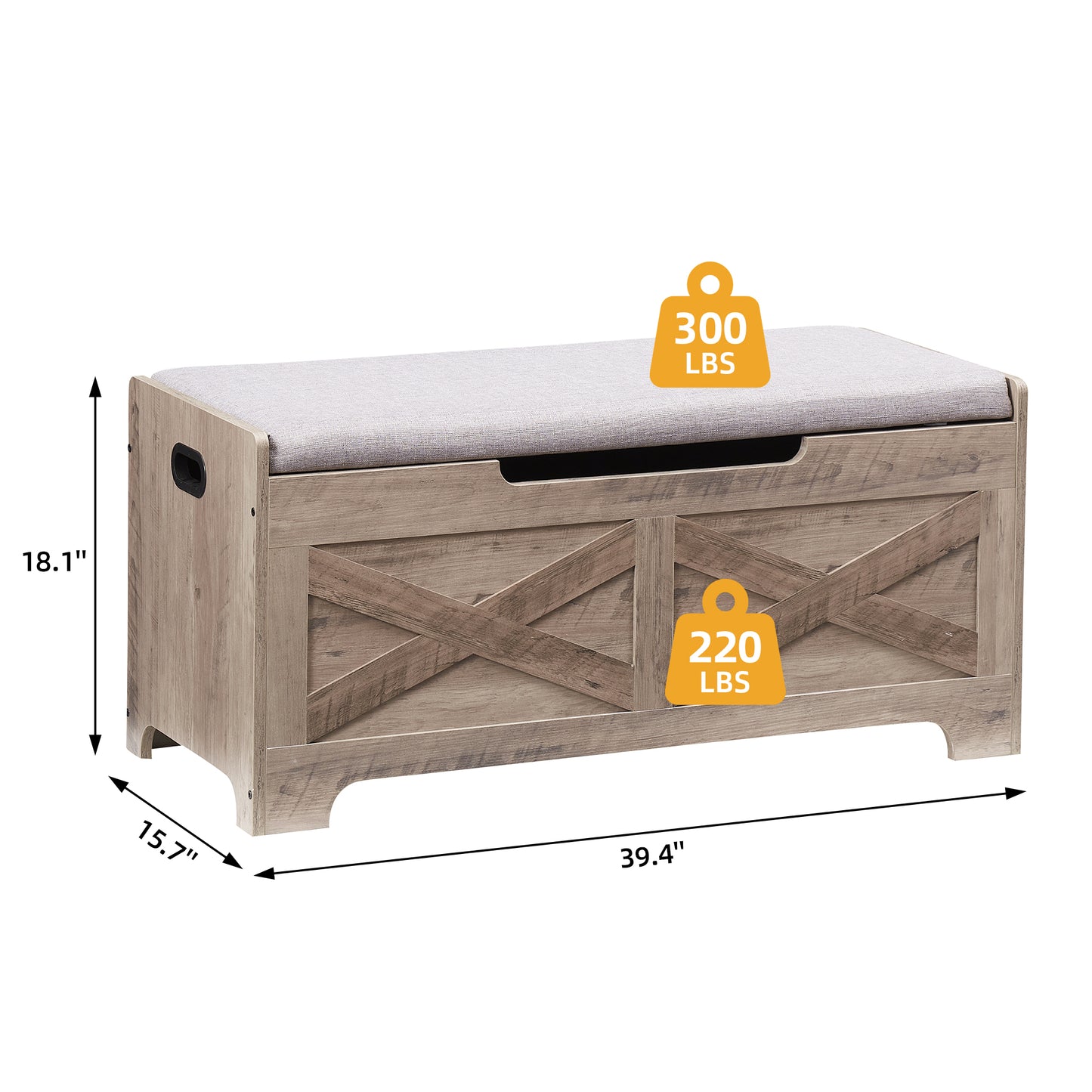 Garvee Lift Top Storage Chest, with Safety Hinge, Retro Color