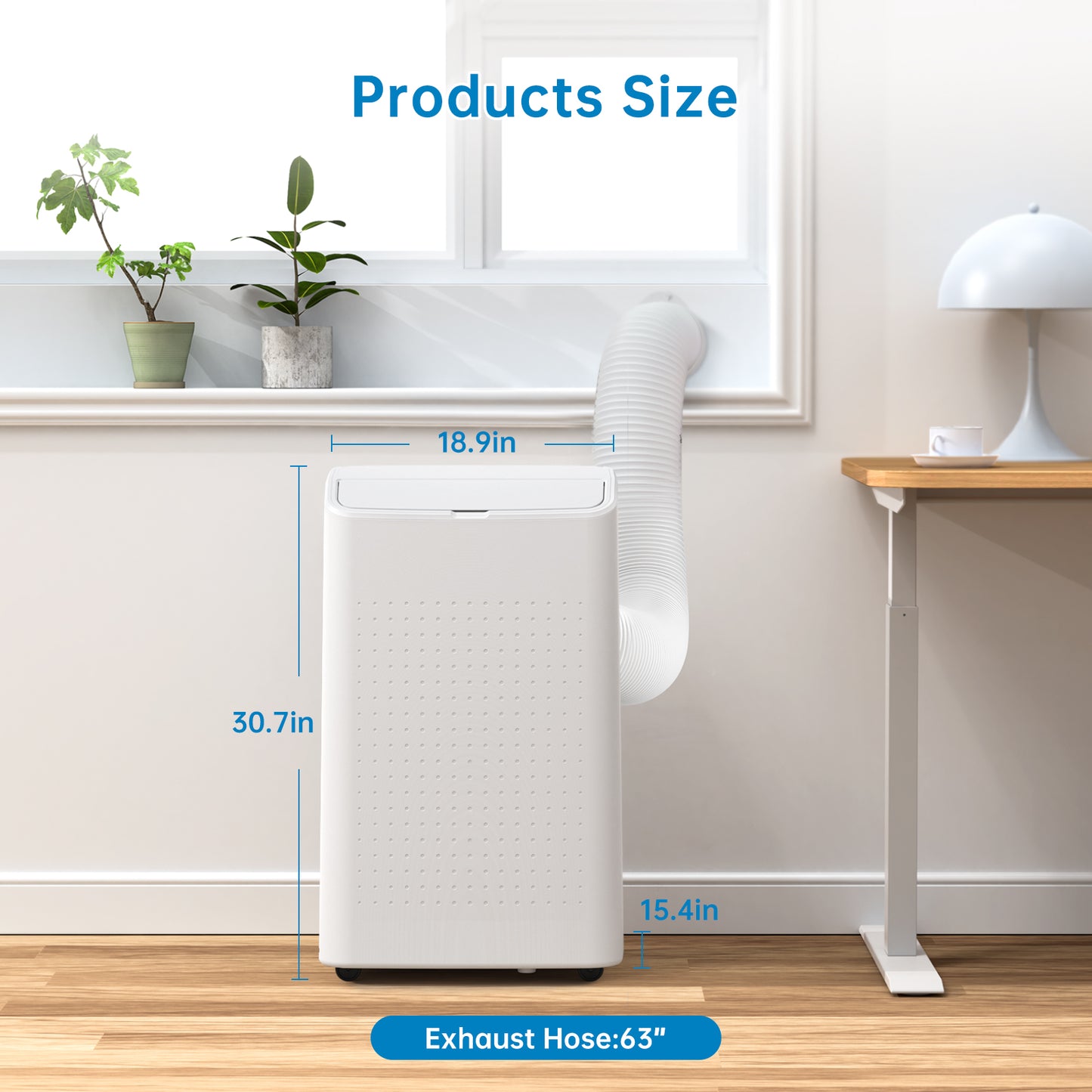 Goldensoil 15000 Btus 3-in-1 Portable AC Unit with Remote Control, Cooling up to 850 Sq. ft,White
