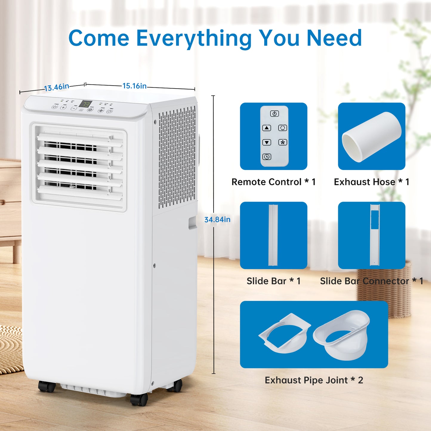 Garvee 8000 BTU Portable Air Conditioner, 3-in-1 Freestanding AC Unit, 350 Sq.Ft Coverage, White