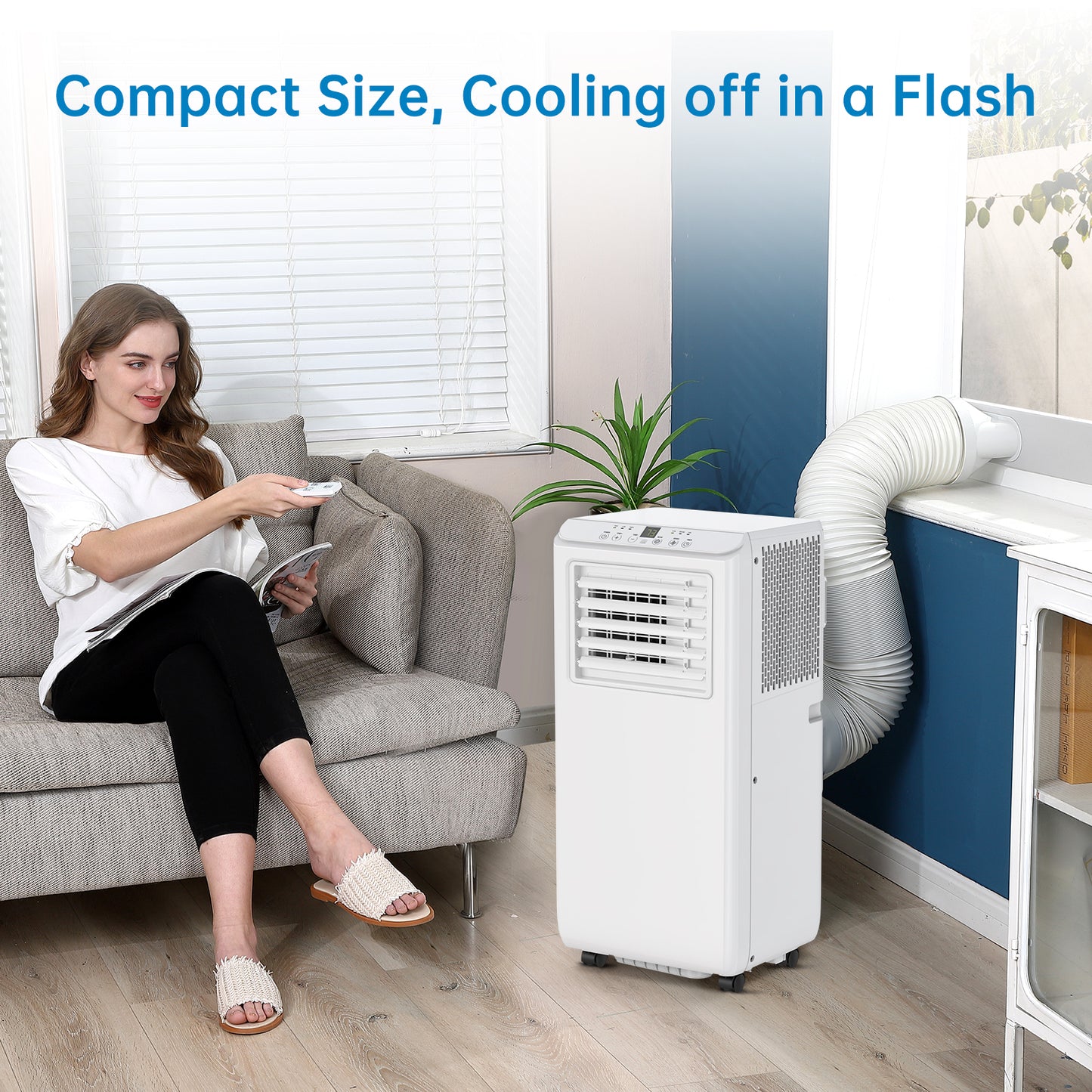 Garvee 8000 BTU Portable Air Conditioner, 3-in-1 Freestanding AC Unit, 350 Sq.Ft Coverage, White