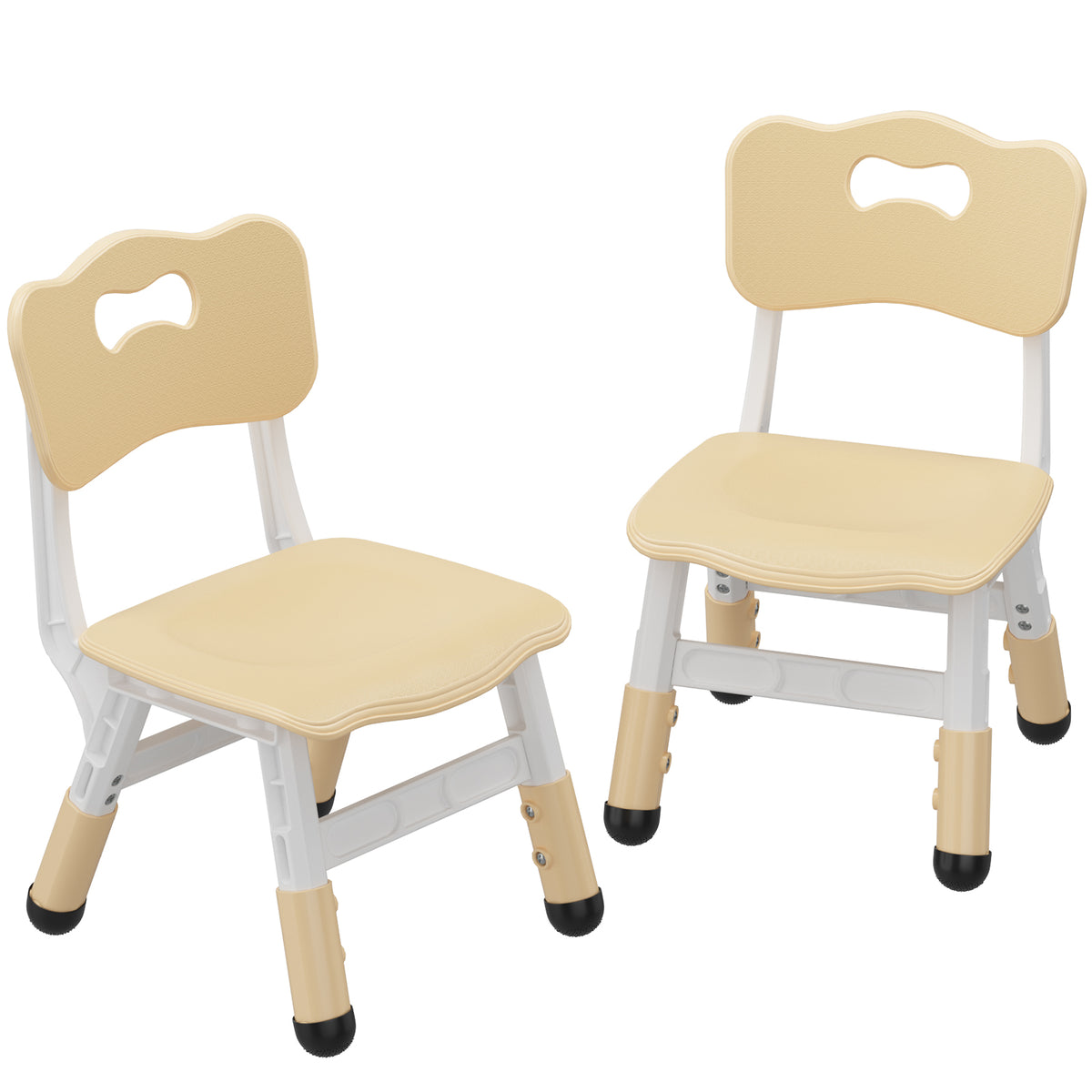 Garvee Plastic Toddler Chair Set of 2, 3 Level Adjustable Heights,  for Age 2-6