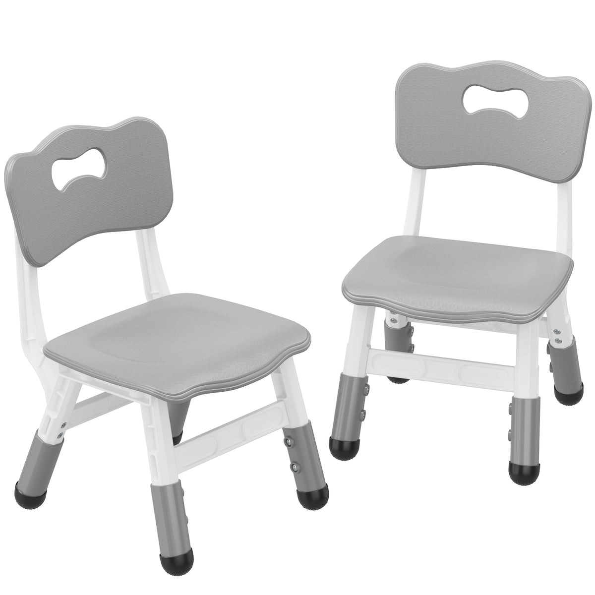 Garvee Plastic Toddler Chair Set of 2, 3 Level Adjustable Heights,  for Age 2-6