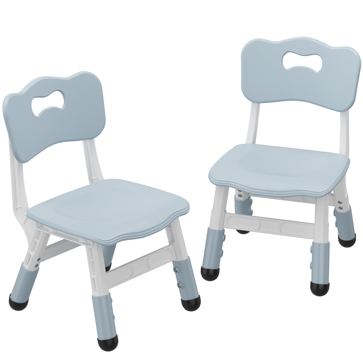 Garvee Plastic Toddler Chair Set of 2, 3 Level Adjustable Heights,  for Age 2-6