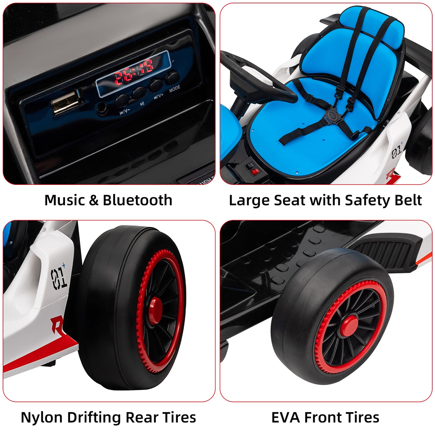 Garvee Kids Electric Drift Go-Kart, 24V 7AH Battery, 2*150W Motors, Outdoor Ride On Toy