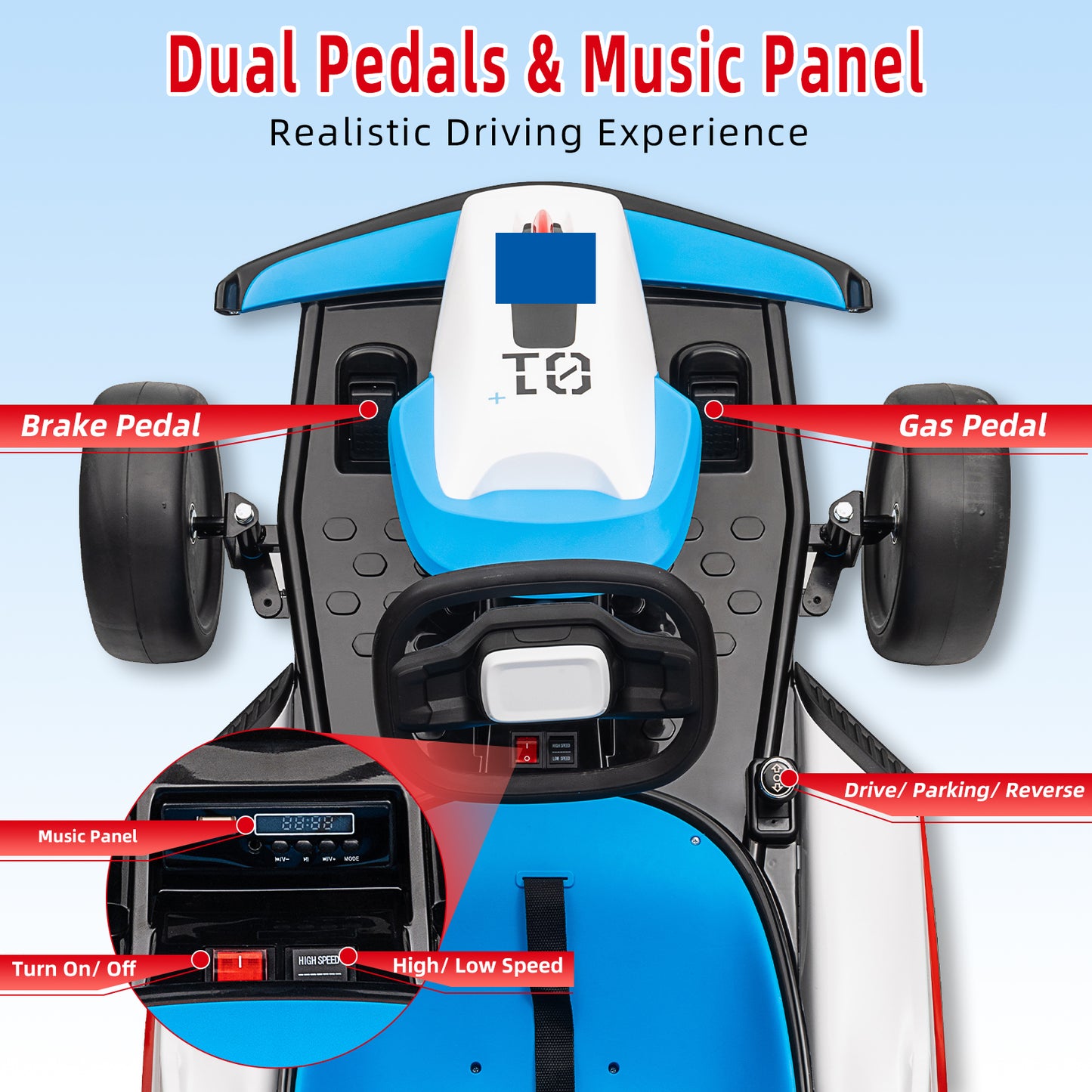 Garvee Kids Electric Drift Go-Kart, 24V 7AH Battery, 2*150W Motors, Outdoor Ride On Toy