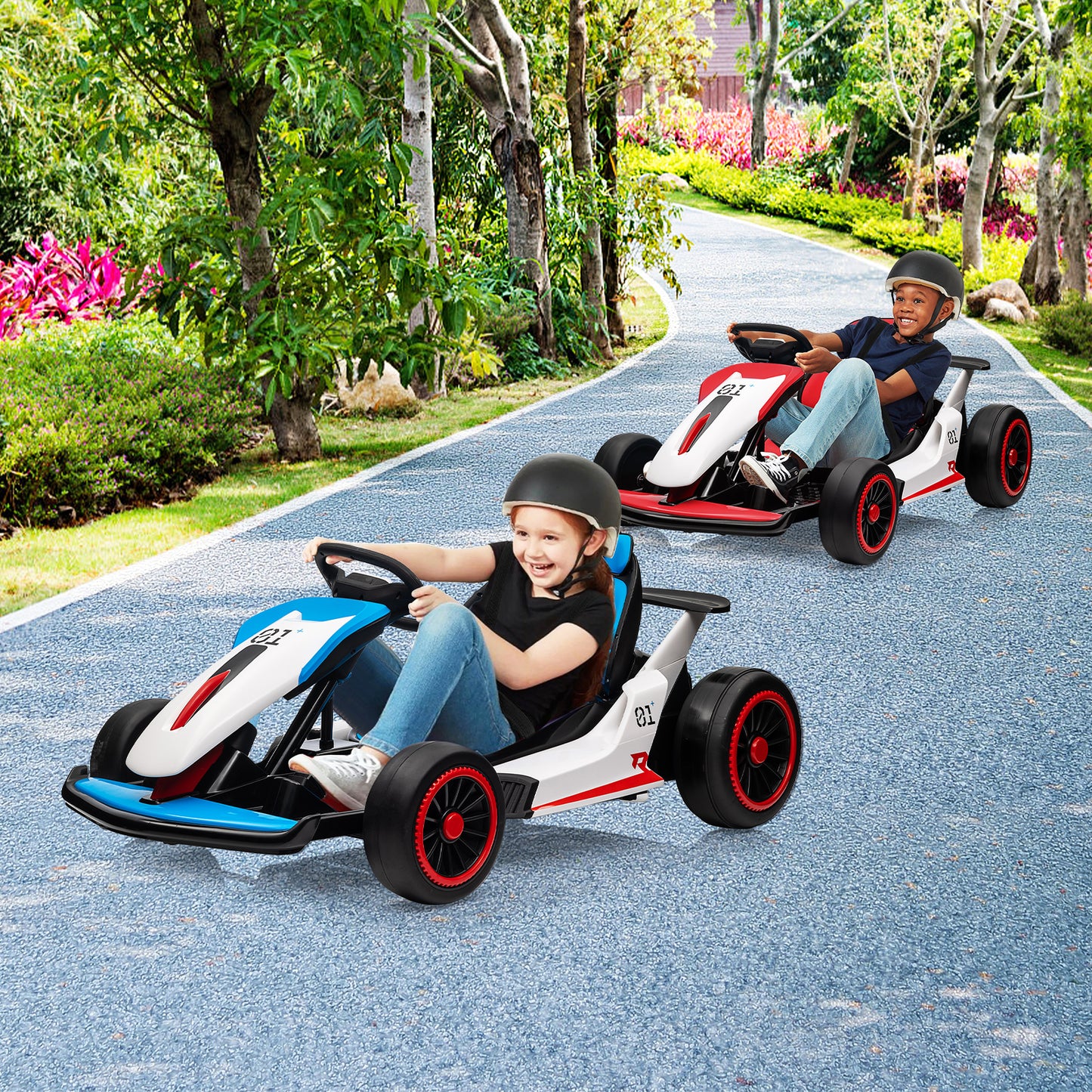 Garvee Kids Electric Drift Go-Kart, 24V 7AH Battery, 2*150W Motors, Outdoor Ride On Toy