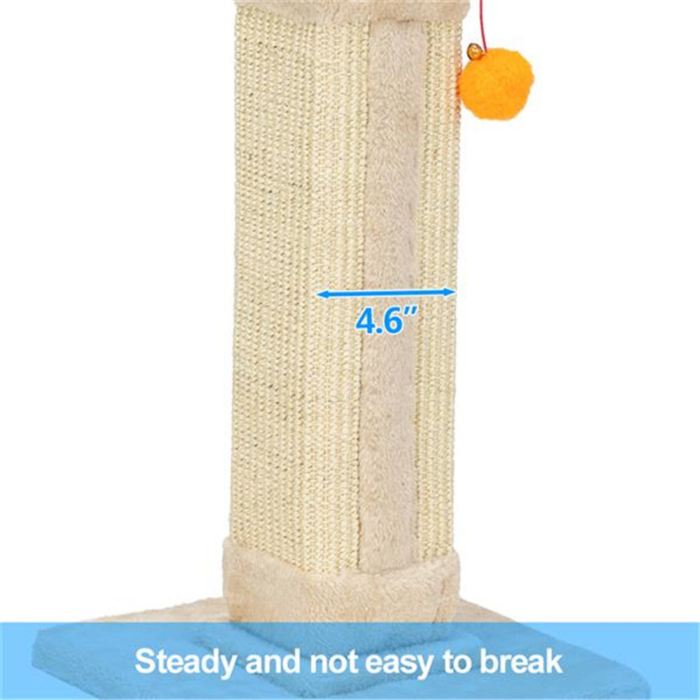 BEESCLOVER 21 inch  Cat Pet Climbing Frame with Ball Climbing Mount Beige