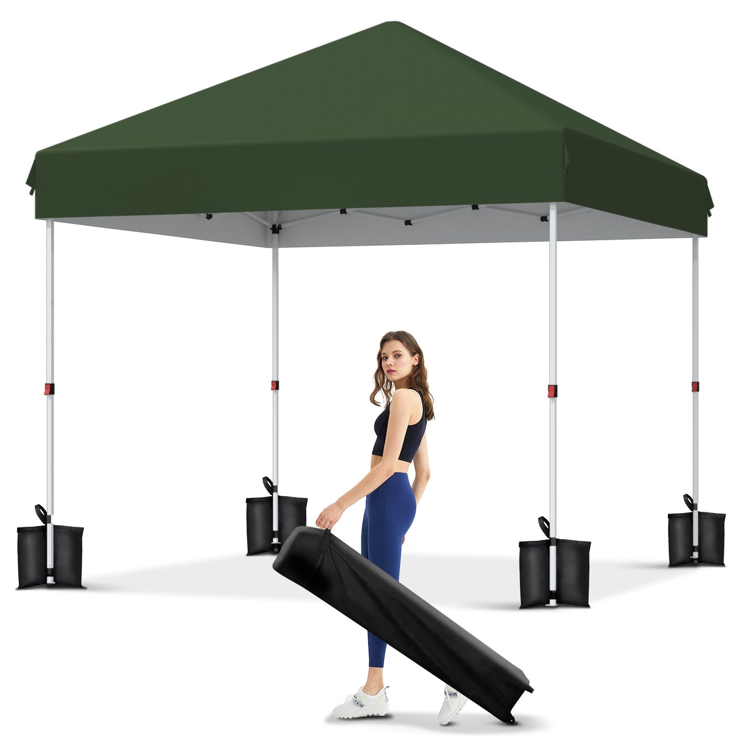 Garvee 10 x 10 Ft Pop-up Canopy, One Button Push Setup, Heavy Duty, Portable Roller Bag