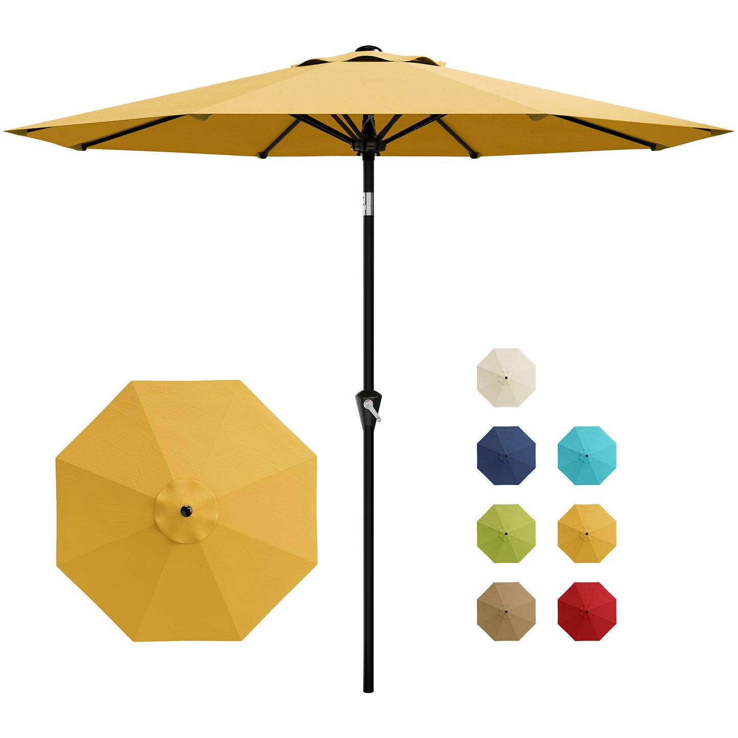 Garvee 10 feet Outdoor Patio Umbrella, with Push Button Tilt & 8 Sturdy Ribs