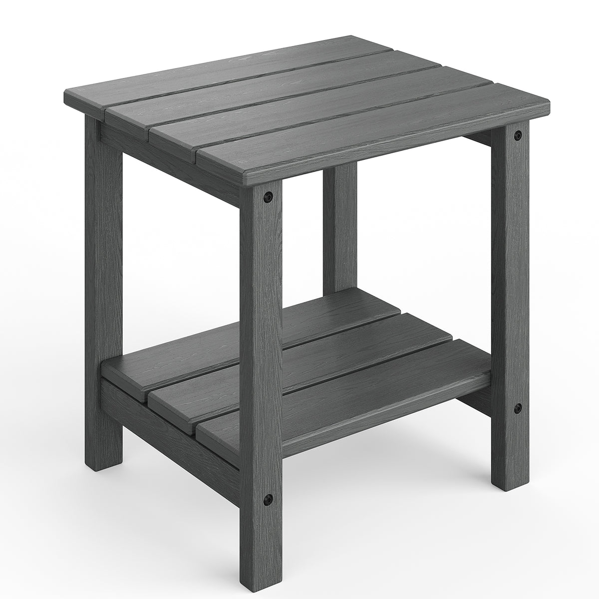 Riedhoff 2-Tiers Outdoor Side Table for Patio, 17.71" x 15.35"x 18.11", Weather Resistant