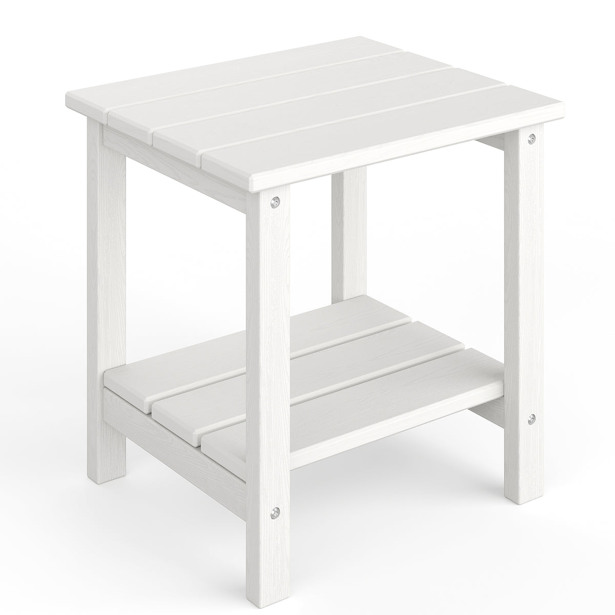 Riedhoff 2-Tiers Outdoor Side Table for Patio, 17.71" x 15.35"x 18.11", Weather Resistant