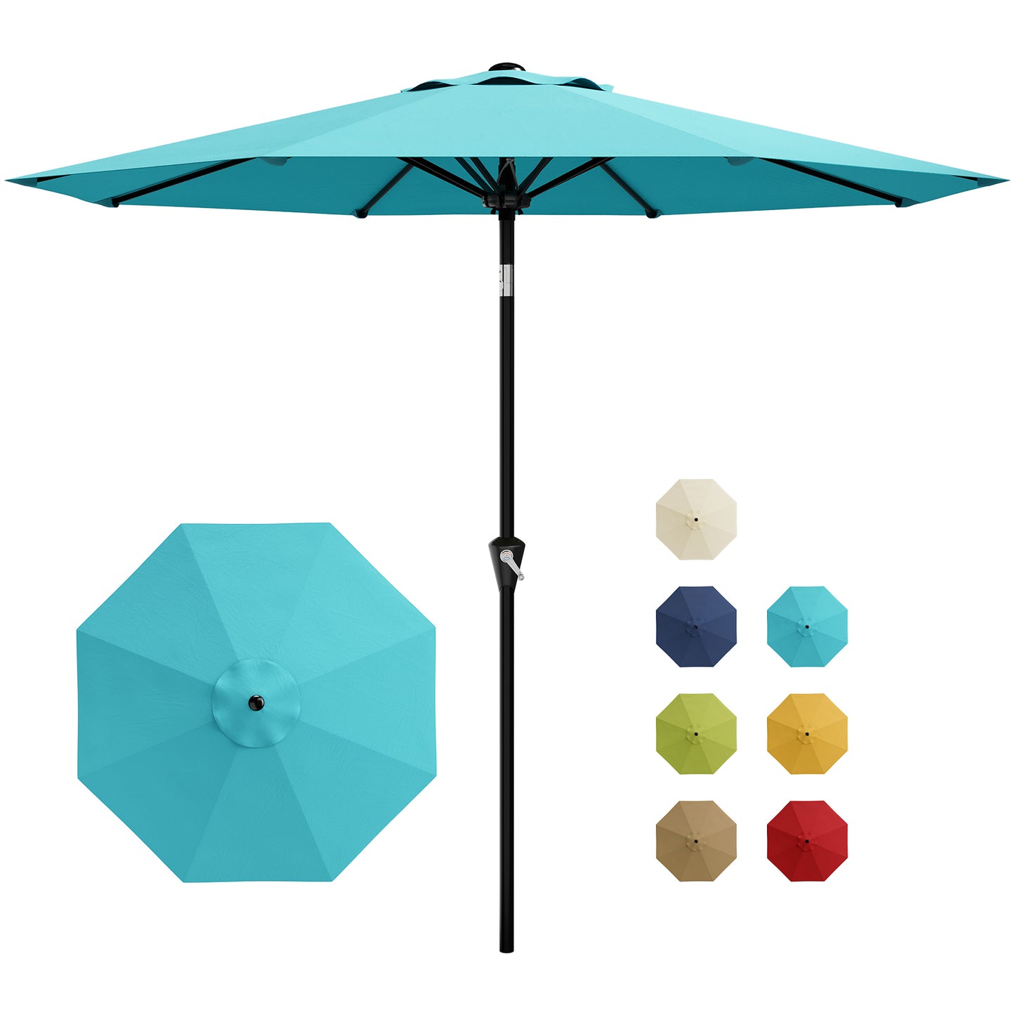 Garvee 10 feet Outdoor Patio Umbrella, with Push Button Tilt & 8 Sturdy Ribs