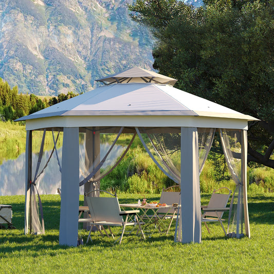 Garvee 79.5" Pop up Gazebo, Adjustable Height with Mosquito Net, Double-Layer