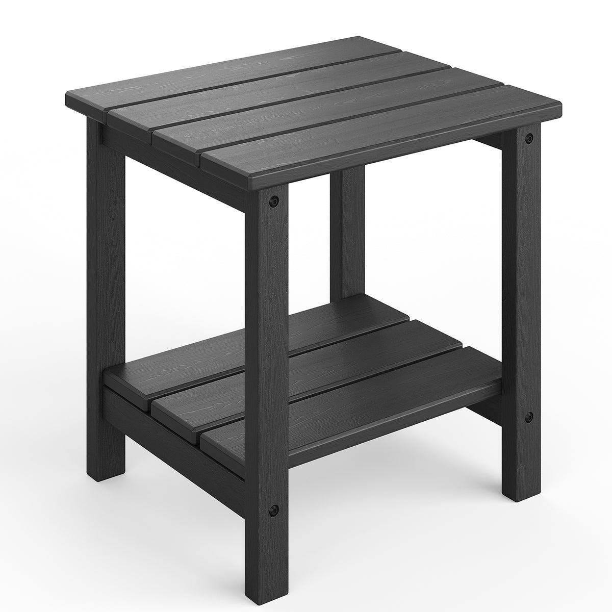 Riedhoff 2-Tiers Outdoor Side Table for Patio, 17.71" x 15.35"x 18.11", Weather Resistant