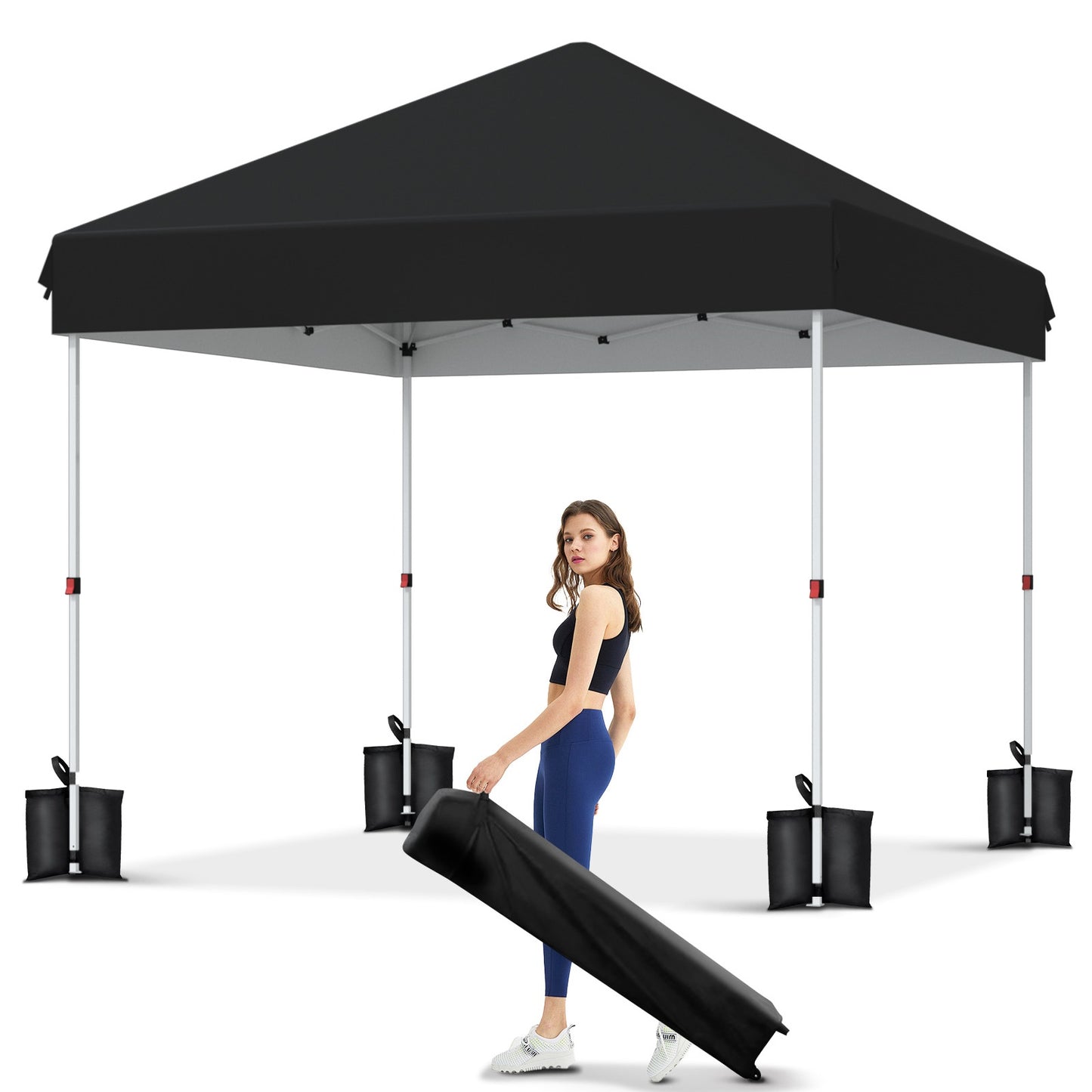 Garvee 10 x 10 Ft Pop-up Canopy, One Button Push Setup, Heavy Duty, Portable Roller Bag