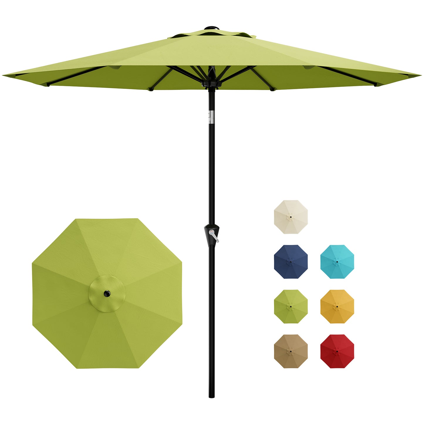 Garvee 10 feet Outdoor Patio Umbrella, with Push Button Tilt & 8 Sturdy Ribs
