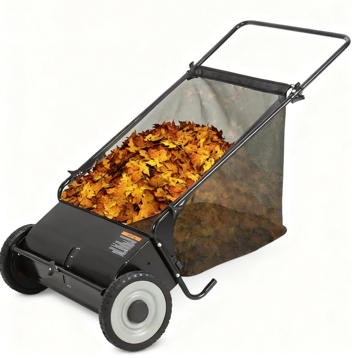 Riedhoff 26" Push Lawn Sweeper,4 Spinning Brushes, 7 Cu. Ft Capacity Collection Bag, Adjustable Height