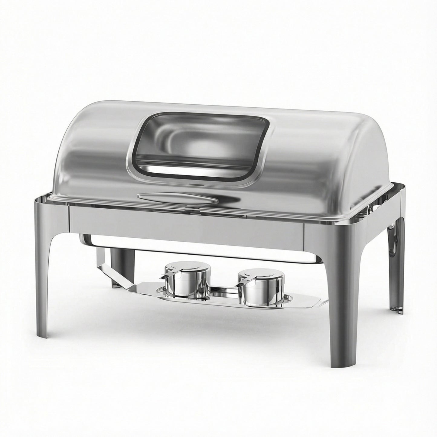 Garvee Chafing Dishes for Buffet 9 QT, with Roll Top & Glass Window, Full Size, Silver