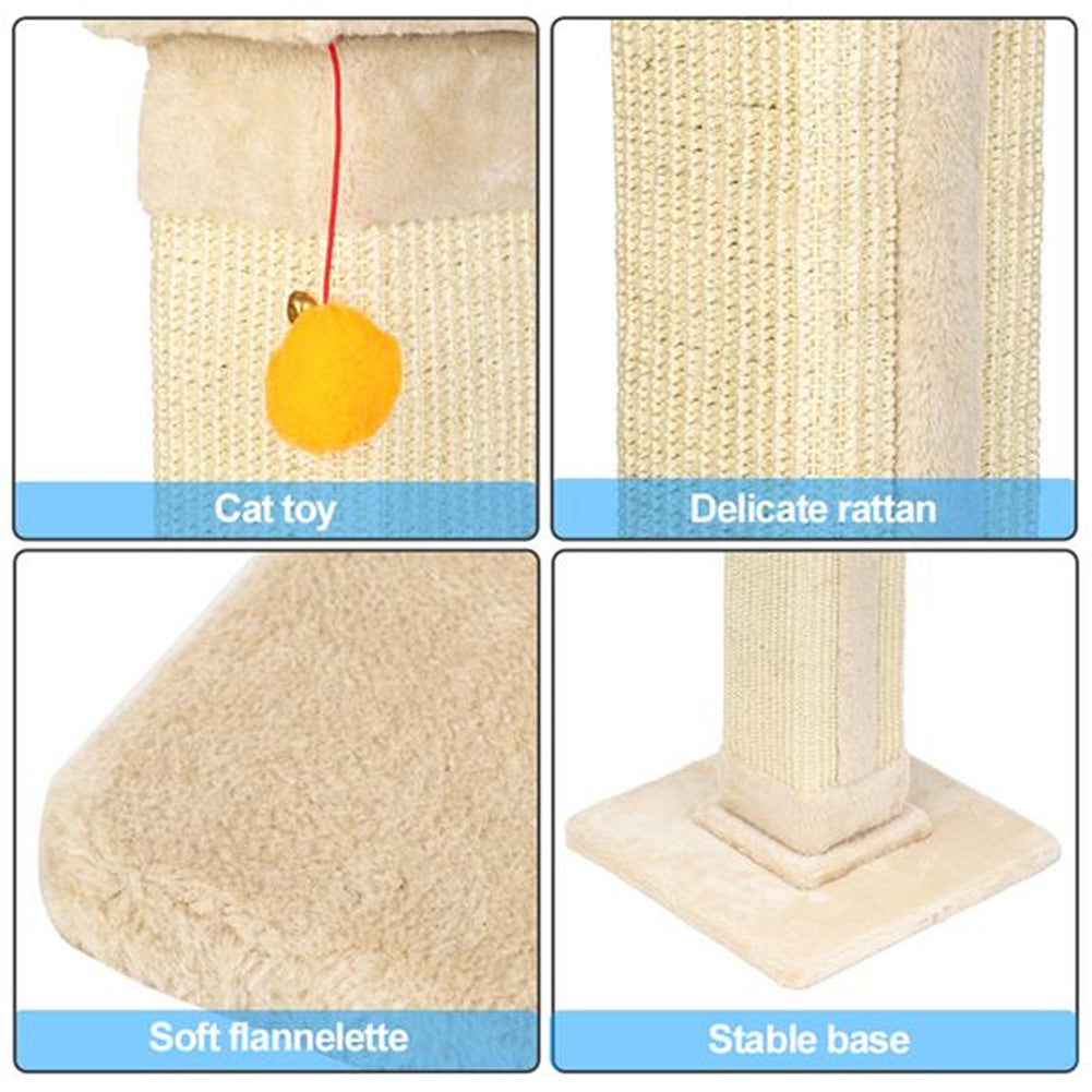 BEESCLOVER 21 inch  Cat Pet Climbing Frame with Ball Climbing Mount Beige