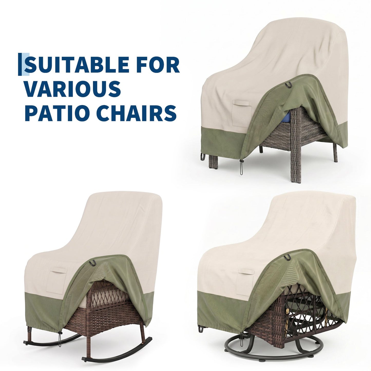 Garvee Patio Chair Cover, Furniture Shield, 32"  x 35"  x 36", Beige