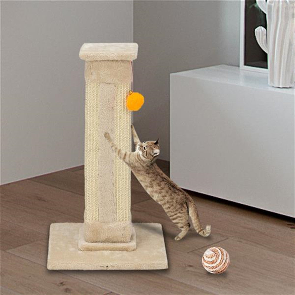 BEESCLOVER 21 inch  Cat Pet Climbing Frame with Ball Climbing Mount Beige