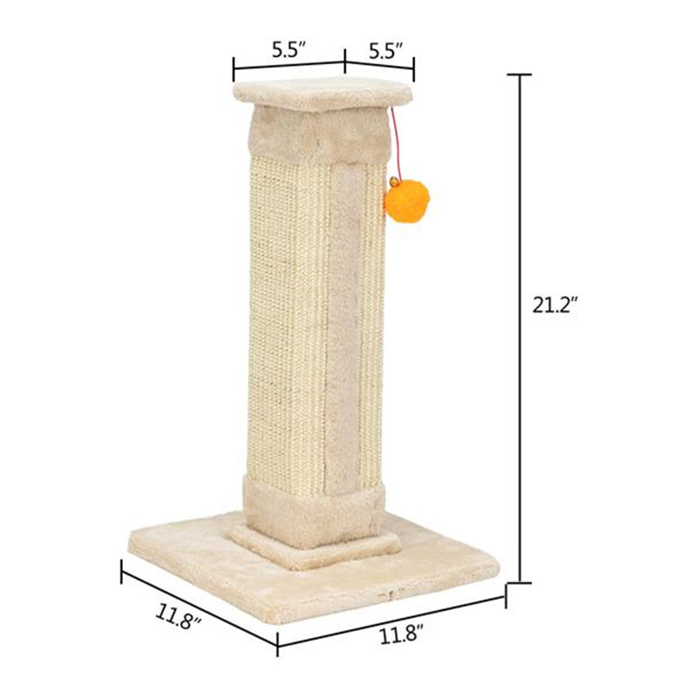 BEESCLOVER 21 inch  Cat Pet Climbing Frame with Ball Climbing Mount Beige