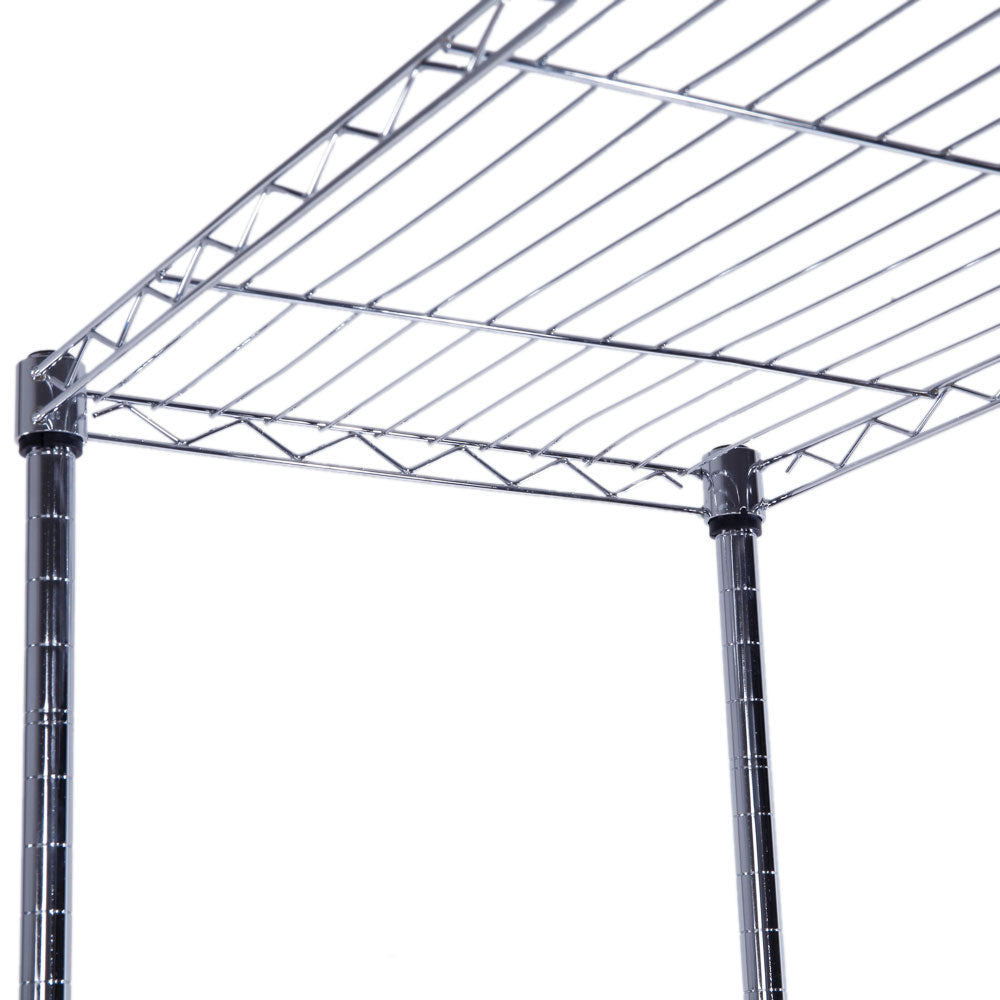 RONSHIN 5-Layer Iron Shelf with 1.5 inch  Smooth Wheels Chrome Plated Storage Rack Organizer