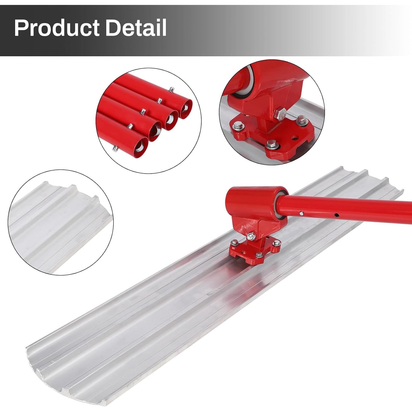 Garvee Concrete Float Kit 48x8”, with 4 Handles and Bull Float Bracket, for Concrete Finishing